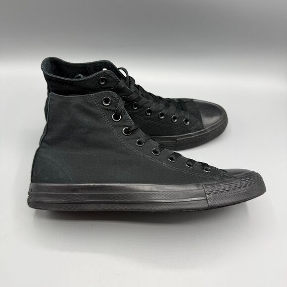 Converse Chuck Taylor All Star High Top Triple Black Sneakers Shoes Women Sz 10 - Picture 1 of 10
